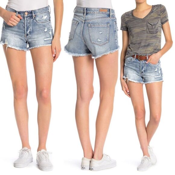 NWT Blanknyc high rise distressed denim shorts 30​ - Picture 1 of 8